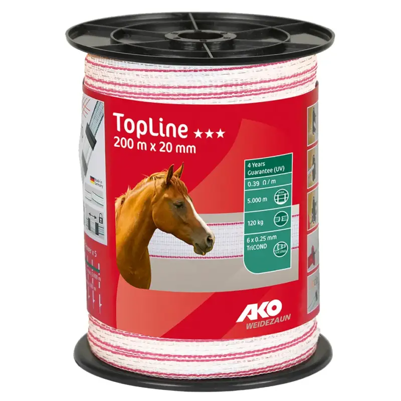 Weidezaunband TopLine weiß/pink, 200 m x 20 mm Expressversand