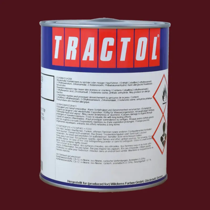 Ausverkauf Tractol Lack RAL 3005 Weinrot, 1 Liter