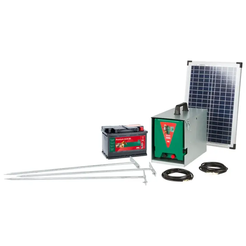 Abverkauf AKO Starterset Savanne 3000 inkl. 25 W Solarmodul & Solar-Laderegler