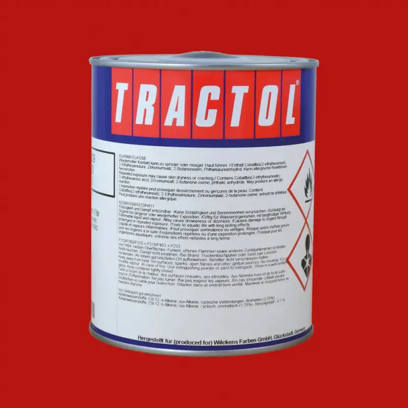 Solange Der Vorrat Reicht Tractol Lack Krone rot, 1 Liter