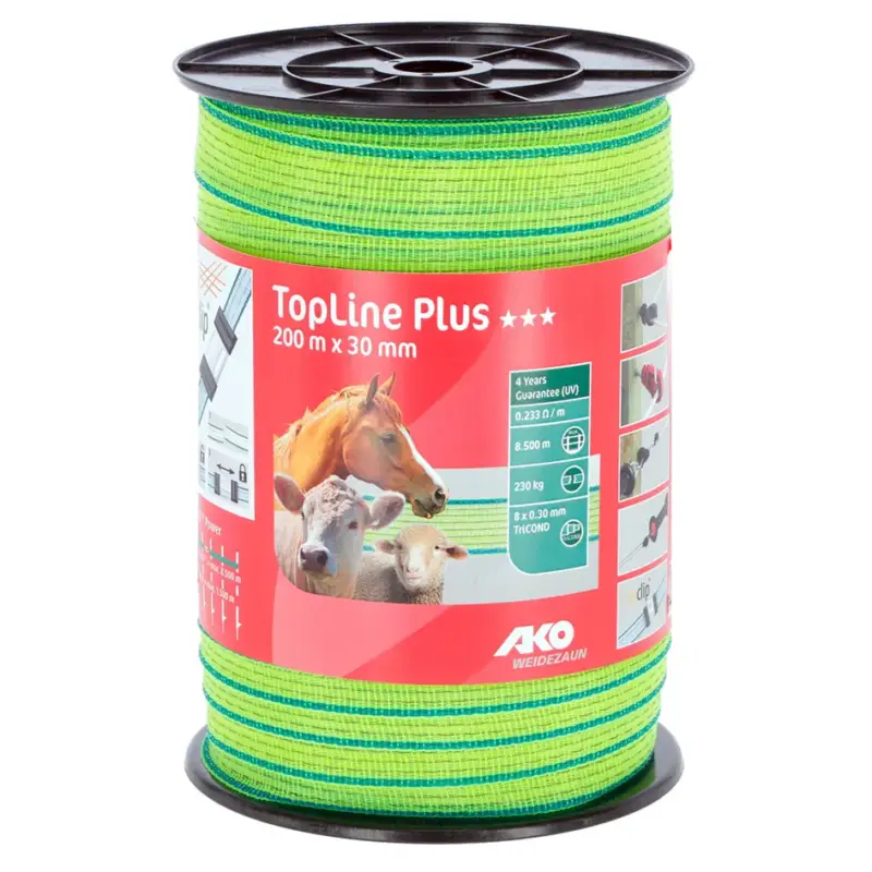 Direktkauf Weidezaunband TopLine Plus neongelb/blau, 200 m x 30 mm