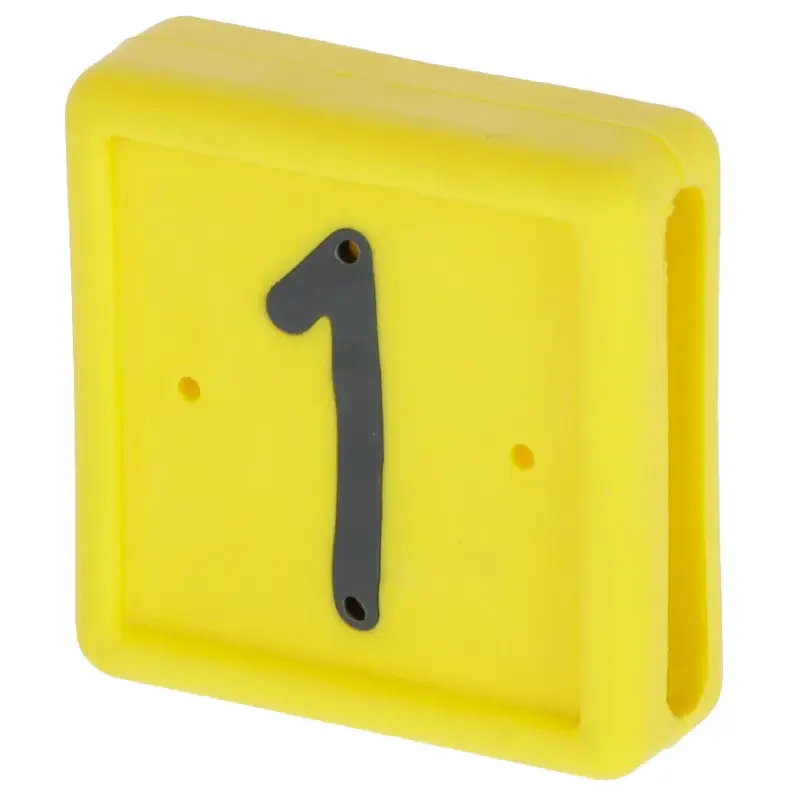 Saisonangebot Fußbandnummer gelb "1" 1-stellig, 10 Stück