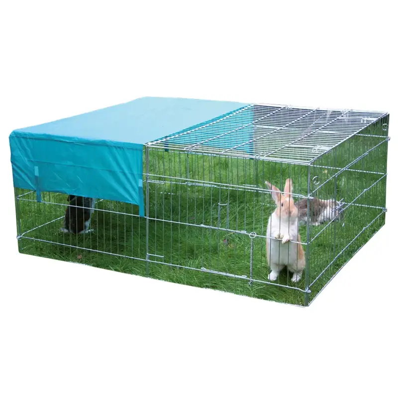 Heißes Angebot Freilaufgehege mit Sonnenschutz 144 x 112 x 60 cm