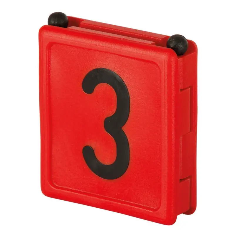 Abverkauf Halsbandnummer Duo "3" rot, 6 Stück