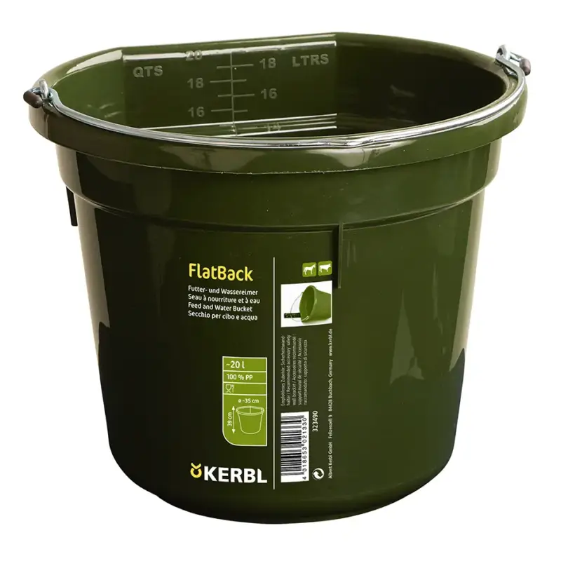 Futter- und Wassereimer FlatBack grün, 20 Liter Preisknaller