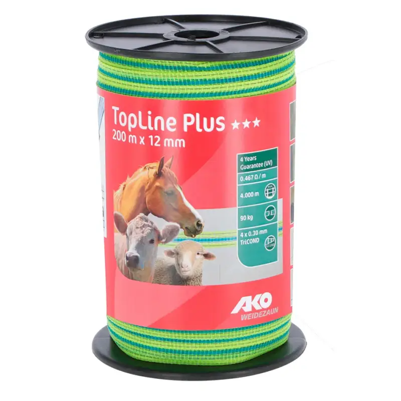 Weidezaunband TopLine Plus neongelb/blau, 200 m x 12 mm Preiswert
