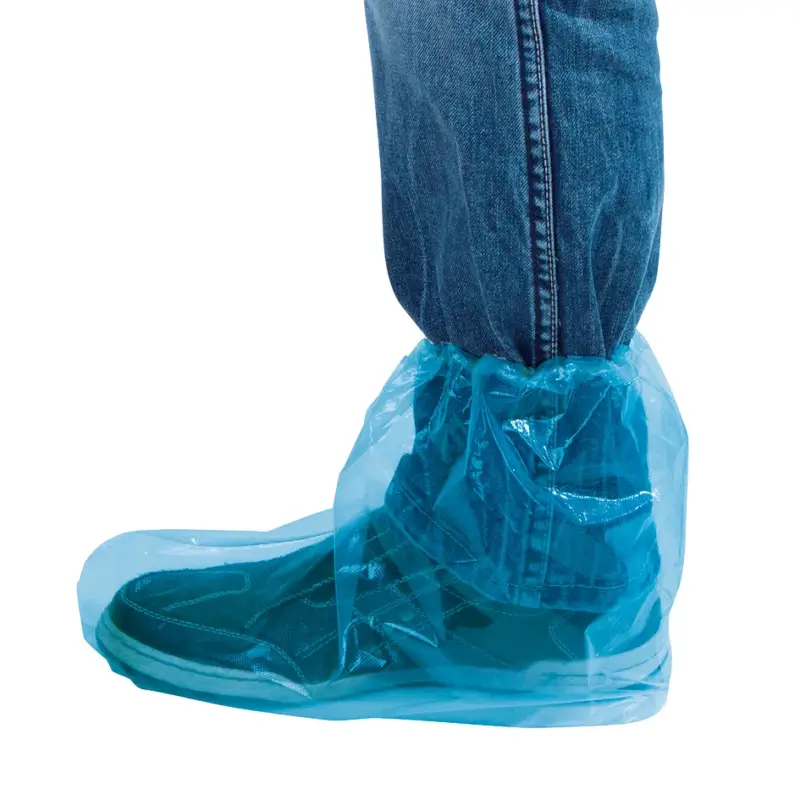 Expressversand Einmalüberschuhe mit Gummizug blau transparent, 29 cm