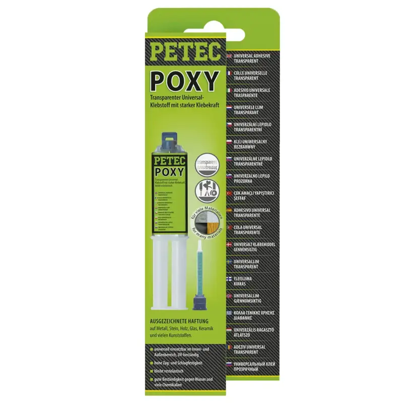 Top-Seller PETEC 2K-Universal-Klebstoff POXY transparent, 24 ml Doppelspritze