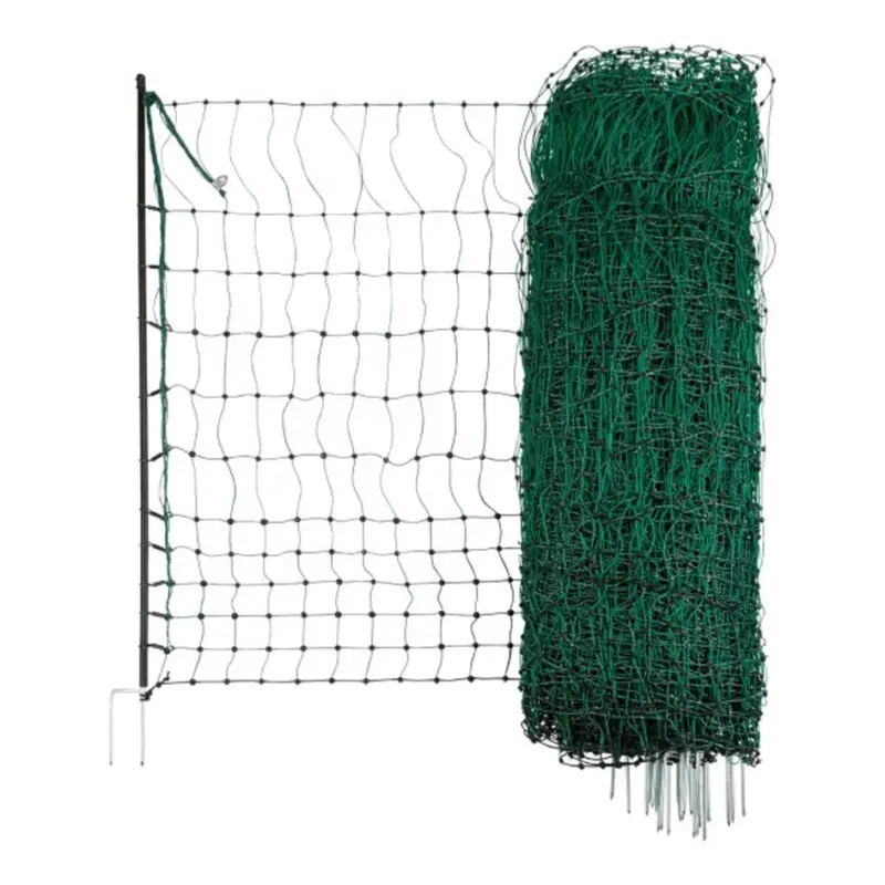 Geflügelnetz PoultryNet elektrifizierbar grün Doppelspitze, 106 cm x 25 m Preisreduziert