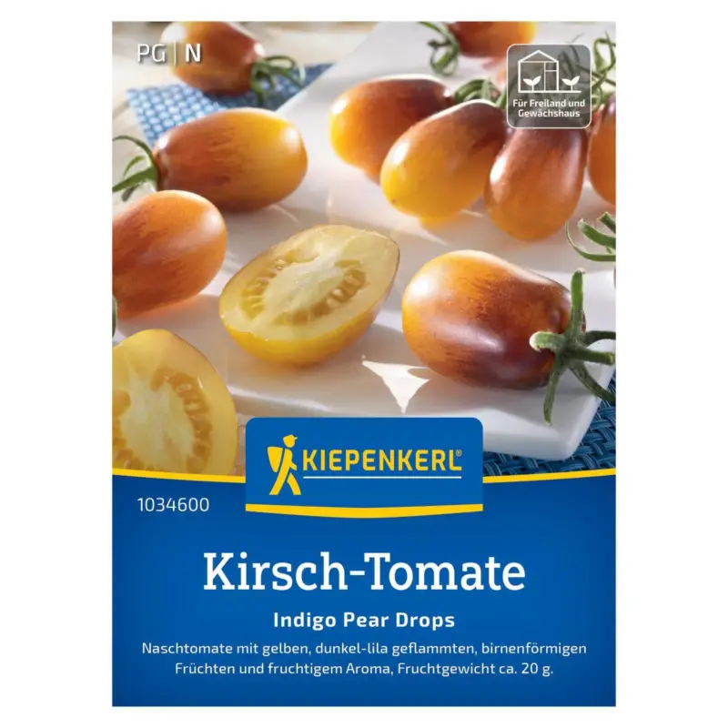 Preiswert Gemüsesamen, Tomate 'Indigo Pear Drops', gelb