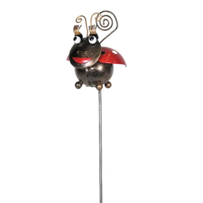 Highlight Gartenstecker mit einem Käfer, schwarz/rot, ca. 45 x 6 x 7 cm