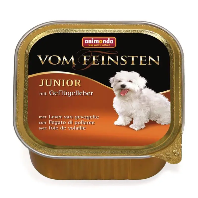 Markenware Hundefutter, Animonda vom Feinsten Junior, mit Geflügelleber, 150g