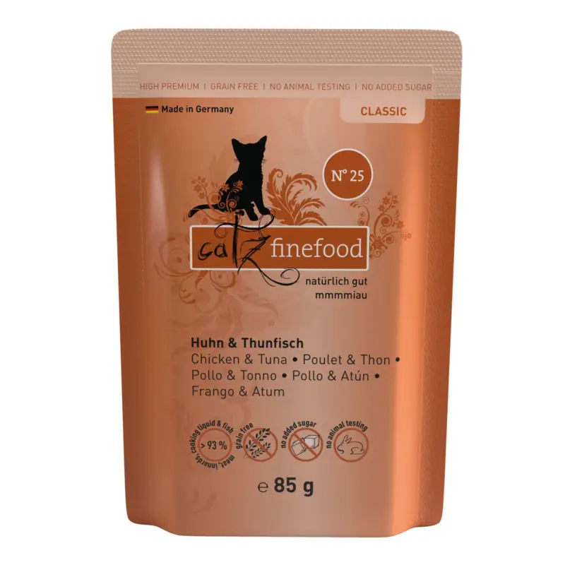 Katzennassfutter Catz Finefood No. 25, Huhn & Thunfisch 85 g Geprüft