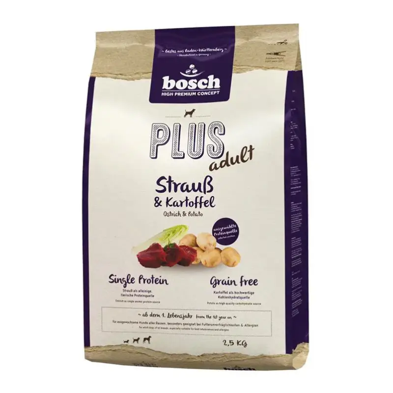 Bosch HPC Plus Adult, Strauß und Kartoffel, getreidefrei, 2,5 kg Neuheit