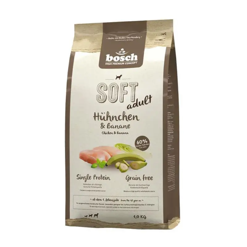 Bosch HPC Soft Adult, Hühnchen und Banane, getreidefrei, 1 kg Neu