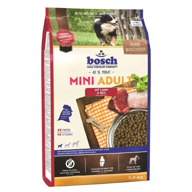 Bosch HPC Mini Adult, Lamm und Reis, 3 kg Sichere Zahlung
