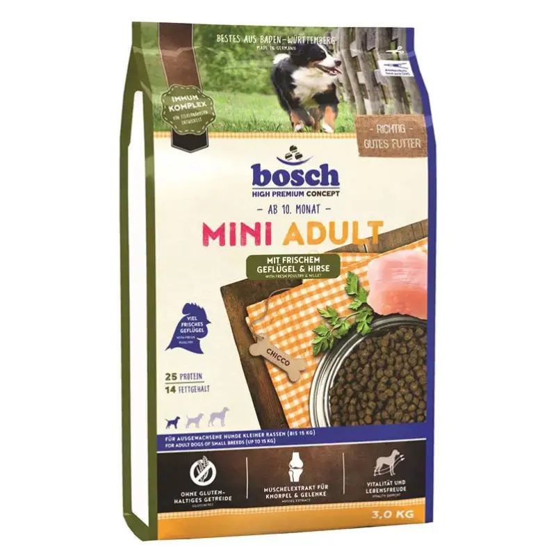 Saisonangebot Bosch HPC Mini Adult, Geflügel und Hirse, 3 kg