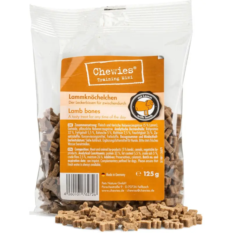 Chewies Premium Mini, Lamm, 125g Preisreduziert