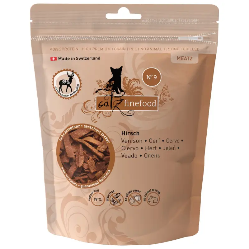 Ergänzungsfutter für Katzen, Catz Finefood Meatz No. 9, Hirsch, 45 g Top-Preis
