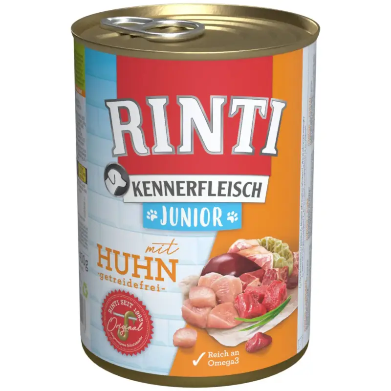 Hundefutter, Finnern Rinti Kennerfleisch Junior, Huhn, 400g Preis Gesenkt