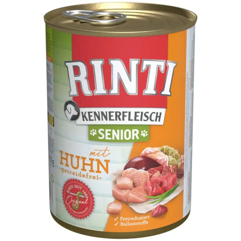 Hundefutter, Finnern Rinti Kennerfleisch Senior, Huhn, 400g Mega-Angebot