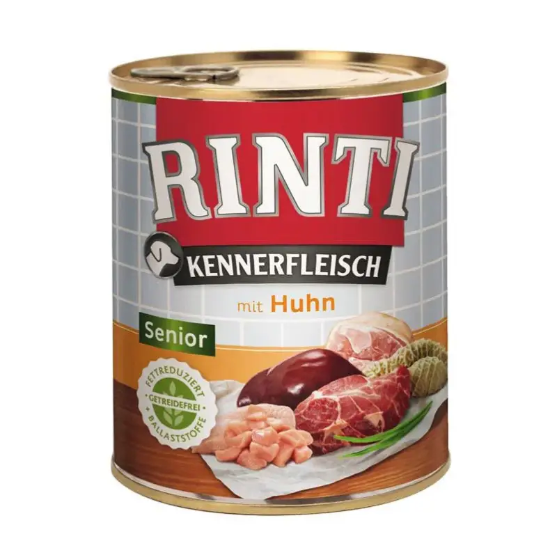 Letzte Chance Hundefutter, Finnern Rinti Kennerfleisch Senior, Huhn, 800g