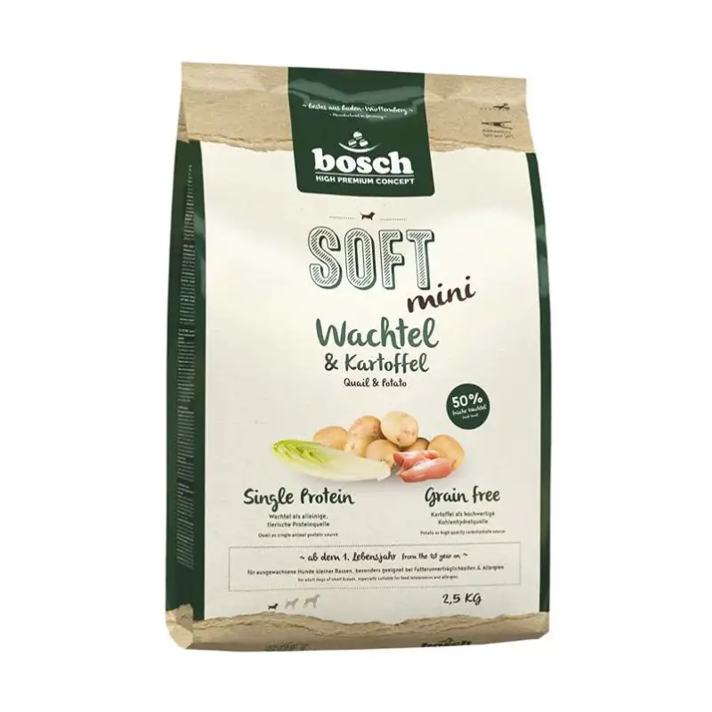 Bosch HPC Soft Mini, Wachtel und Kartoffel, 2,5 kg Mega-Angebot