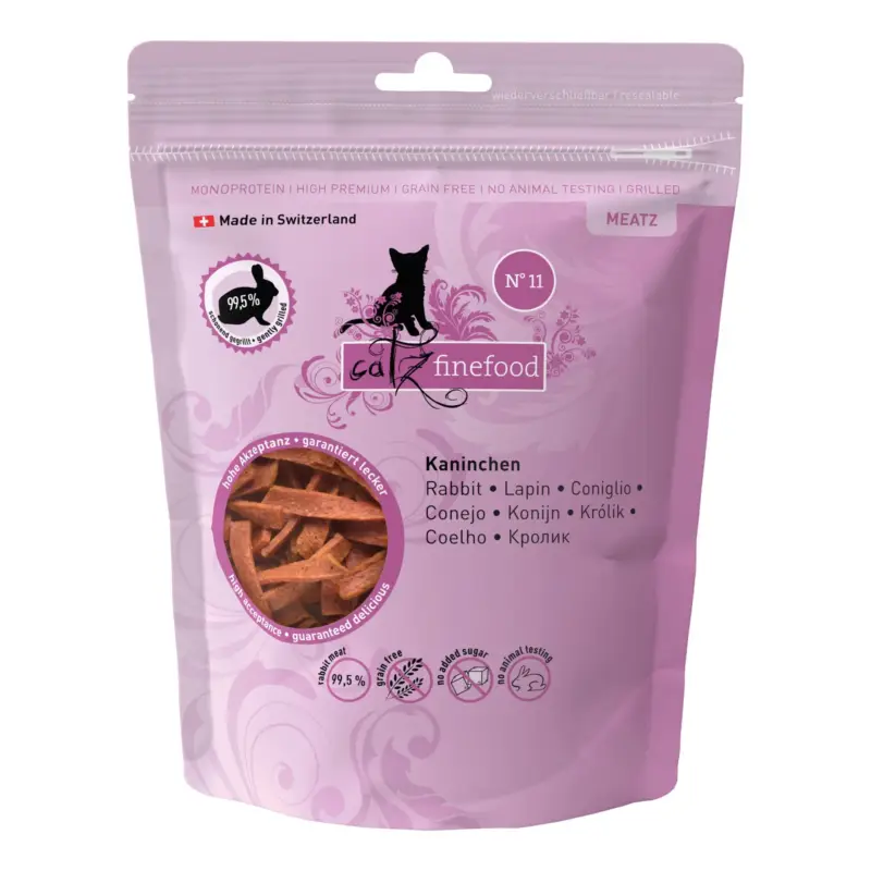 Ergänzungsfutter für Katzen, Catz Finefood Meatz No. 11, Kaninchen 45 g Letzte Chance
