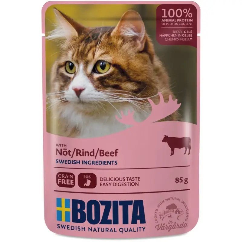 Neue Kollektion Bozita HIG Katze, Nassfutter, Rind, 85 g