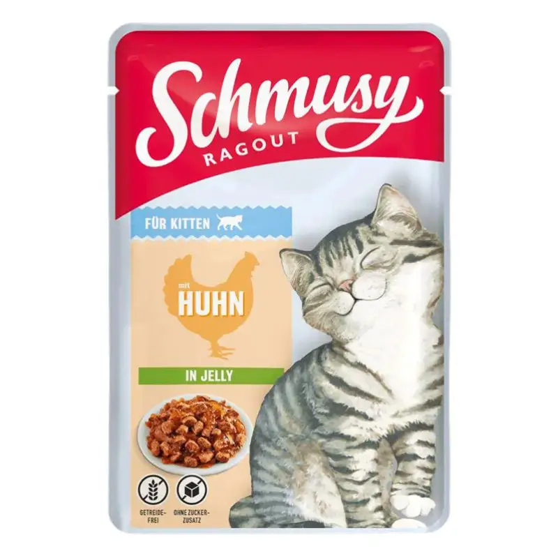 Finnern Schmusy Ragout Kitten Pouch, Huhn in Jelly, 100g Preisknaller