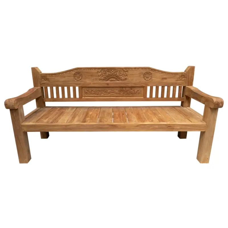 Geprüft Old Teak Bank Madura, ca. 220 cm lang, Teakholz, recycelt und zertifiziert