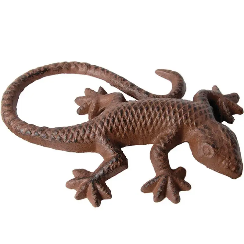 Versand Am Gleichen Tag Gartenfigur Eidechse aus Gusseisen, ca. 19x12x3 cm