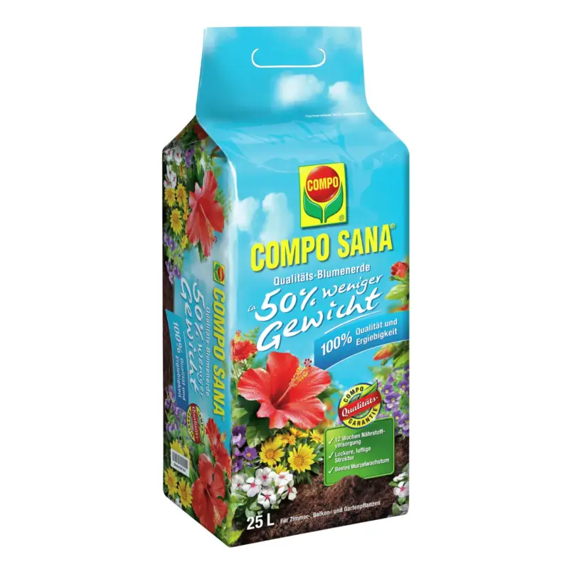 Sichere Zahlung Compo Qualitäts-Blumenerde, 50% weniger Gewicht, 25 Liter