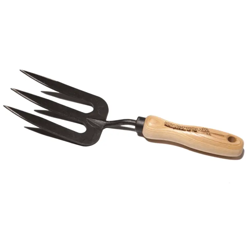 Neu Im Sortiment Krumpholz Handgabel mit 3 Zinken und Griff aus Eschenholz, 14 cm