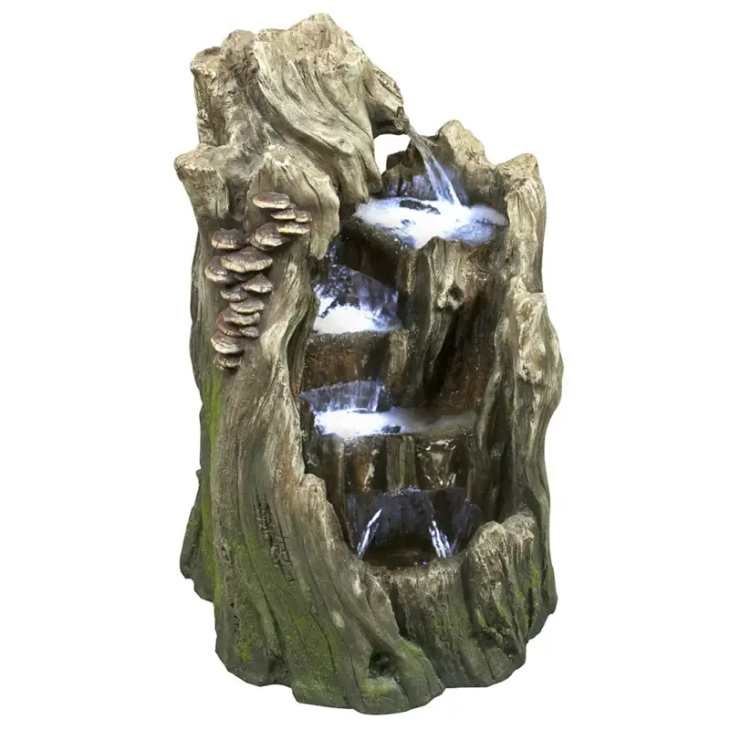 Super-Preis Brunnen aus Polyresin mit Licht, Pumpe und Kabel, ca. 32x32x57 cm