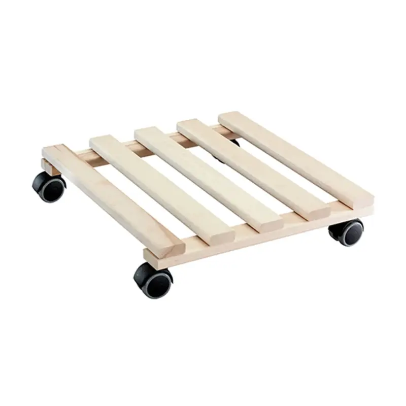 Neu Im Sortiment Pflanzenroller Paletti Buche, mit 4 Doppelrollen in schwarz, ca. 35x35 cm