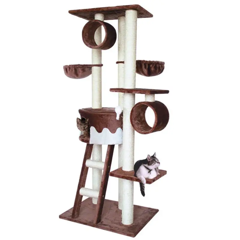 Top-Angebot Silvio Design Katzen-Kratzbaum Merlin, zweifarbig braun-beige, ca. 50x80x168 cm