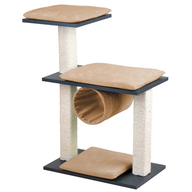 Silvio Design Katzen-Kratzstamm Cosy anthrazit, Kissen creme, ca. 36x80x86 cm Preisknaller