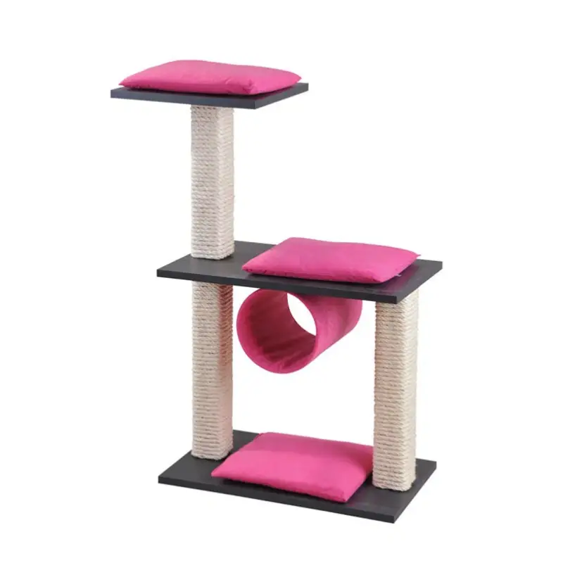 Knallerangebot Silvio Design Katzen-Kratzstamm Cosy anthrazit, Kissen pink, ca. 36x80x86 cm