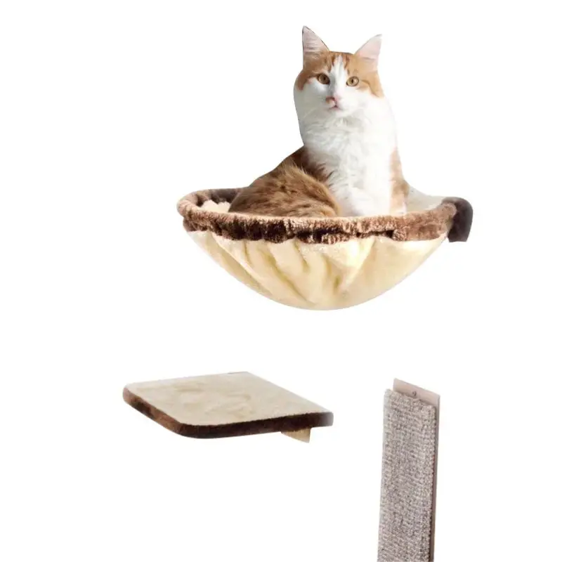 Garantierte Lieferung Silvio Design Katzen-Kletterwand 4-teilig, beige-braun, ca. 33x70x100 cm