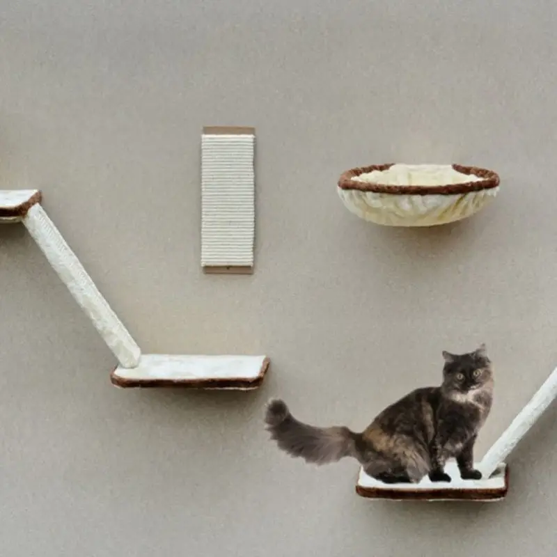 Silvio Design Katzen-Kletterwand 8-teilig, beige-braun, ca. 27x200x63 cm Sonderaktion
