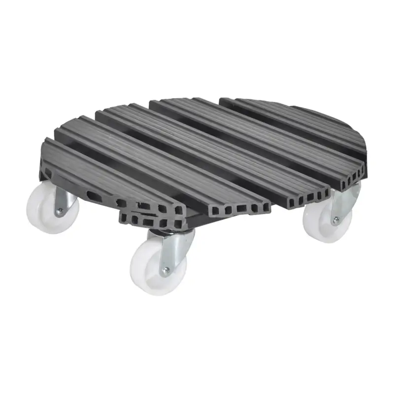 Schneller Versand Multi Pflanzenroller aus WPC, anthrazit, Ø ca. 38,5 cm
