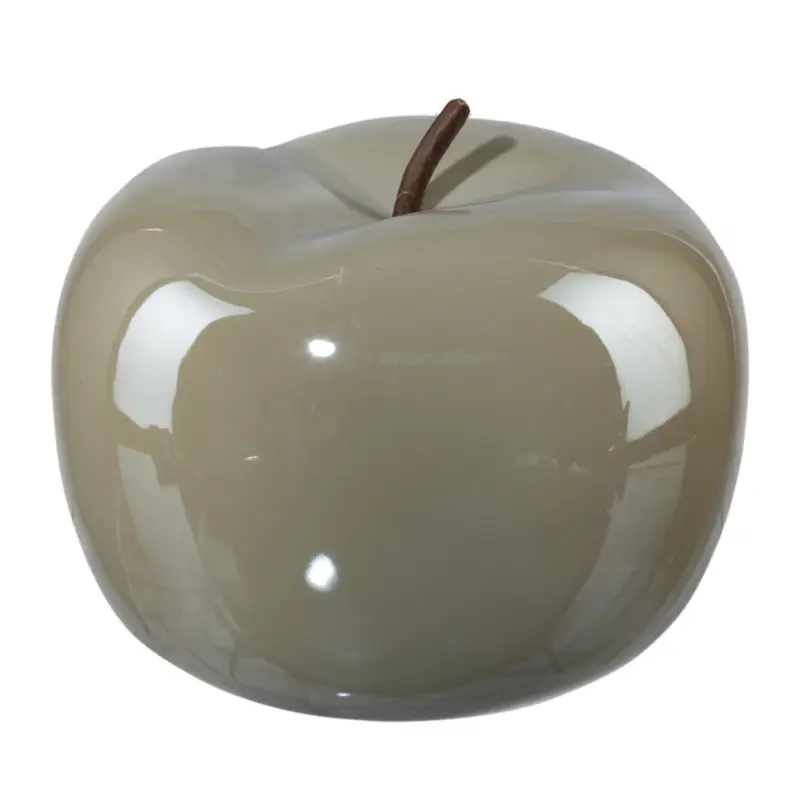 Echt Dekoapfel PEARL, Keramik, grau, H22 x Ø18 cm