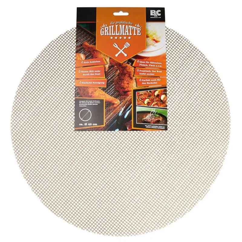 Back- und Ofenmatte, wiederverwendbar, rund, 48 cm, antihaftbeschichtet Top-Angebot
