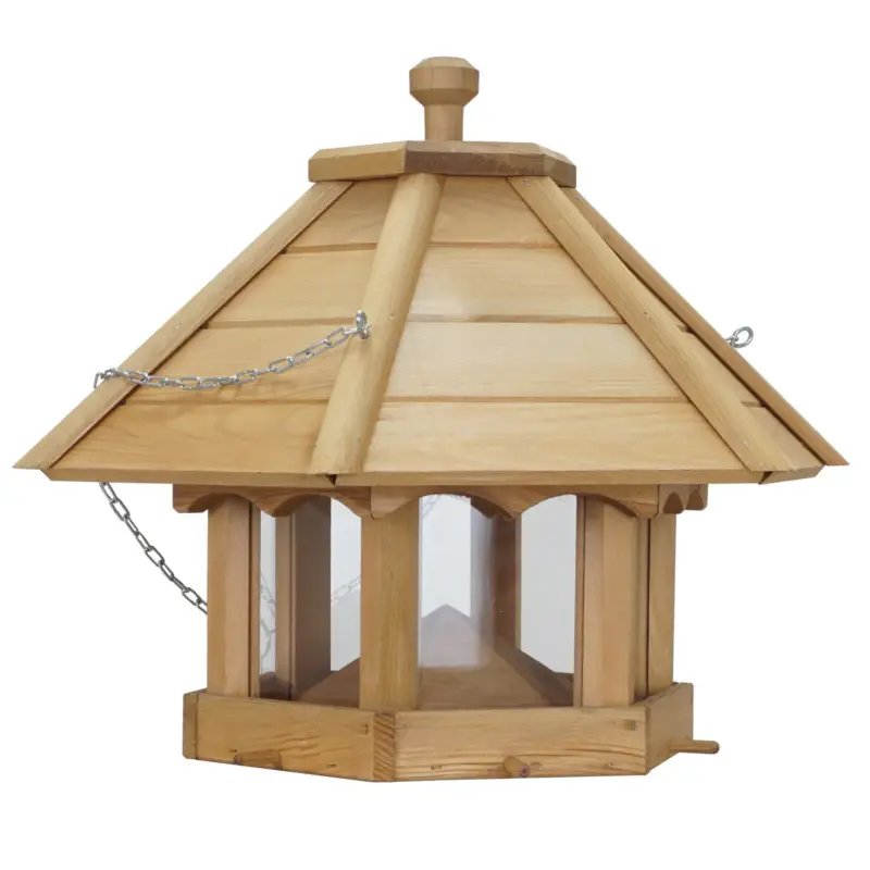Kölle Vogelhaus, mit Futtersilo, Kiefernholz, Eichenoptik, 53,5 x 53,5 x Höhe 42 cm Saisonangebot