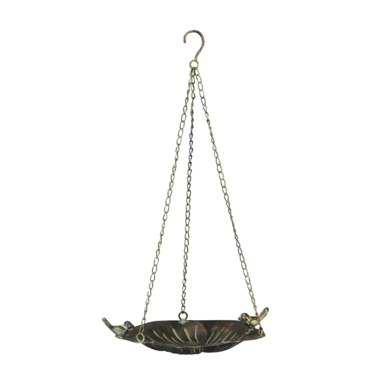 Vogeltränke mit Kette, Bronzeoptik, 28 x 24 x 6 cm Garantierte Lieferung