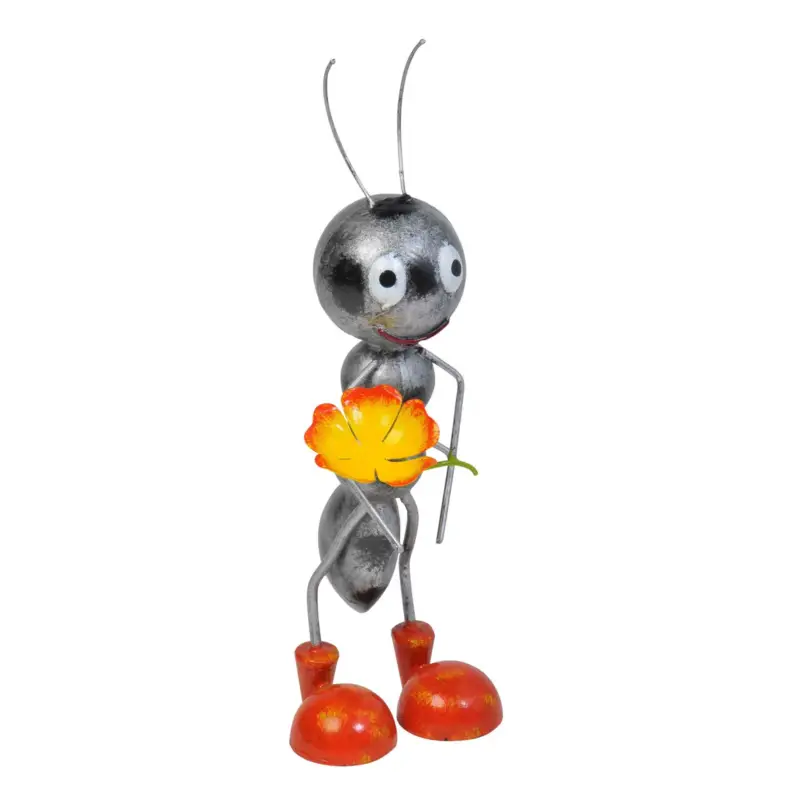 Ameise Blume M, grau/ rot/ gelb, 39 x 12 x 18 cm Expressversand