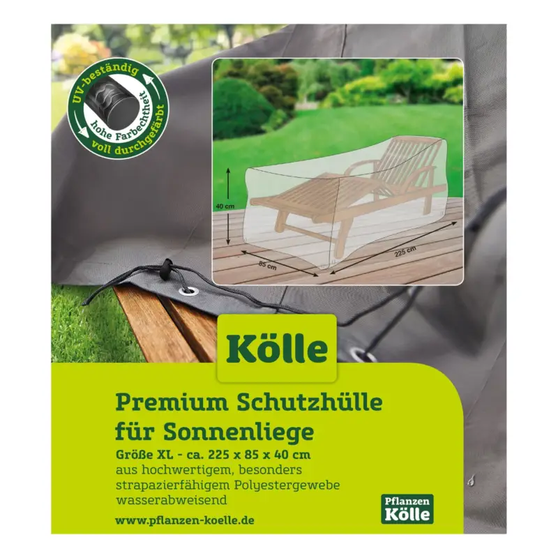 Letzte Chance Schutzhülle für Sonnenliege, Polyestergewebe, PVC-beschichtet, 40 x 85 x 225 cm
