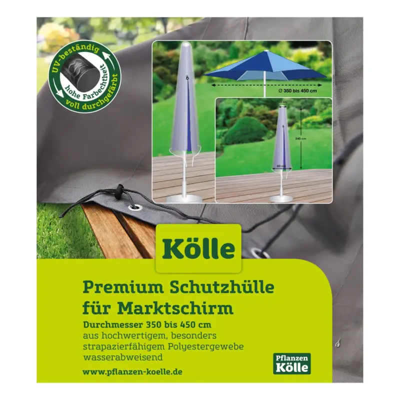 Neu Kölle Premium Schutzhülle für Marktschirm Ø 350 bis 450 cm