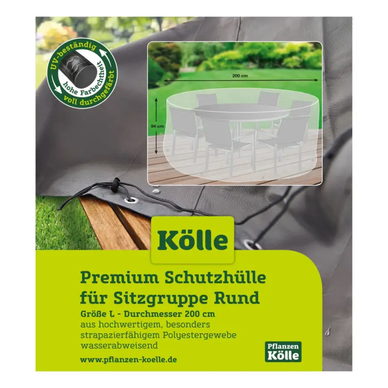 Kölle Premium Schutzhülle für Sitzgruppe rund Neue Kollektion